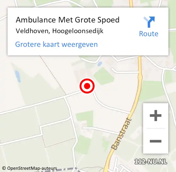 Locatie op kaart van de 112 melding: Ambulance Met Grote Spoed Naar Veldhoven, Hoogeloonsedijk op 20 augustus 2015 23:01