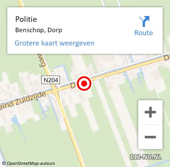 Locatie op kaart van de 112 melding: Politie Benschop, Dorp op 21 augustus 2015 00:47