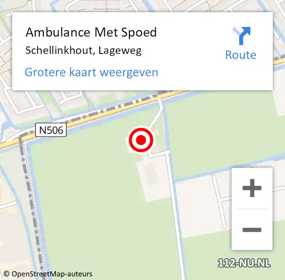 Locatie op kaart van de 112 melding: Ambulance Met Spoed Naar Schellinkhout, Lageweg op 18 november 2013 06:01