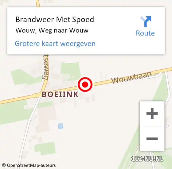 Locatie op kaart van de 112 melding: Brandweer Met Spoed Naar Wouw, Weg naar Wouw op 21 augustus 2015 08:23