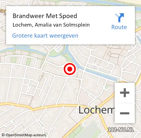 Locatie op kaart van de 112 melding: Brandweer Met Spoed Naar Lochem, Amalia van Solmsplein op 21 augustus 2015 08:54