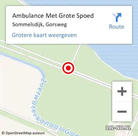 Locatie op kaart van de 112 melding: Ambulance Met Grote Spoed Naar Sommelsdijk, Gorsweg op 21 augustus 2015 11:29