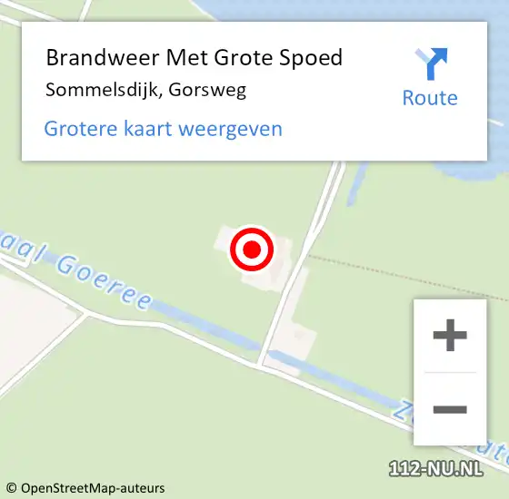 Locatie op kaart van de 112 melding: Brandweer Met Grote Spoed Naar Sommelsdijk, Gorsweg op 21 augustus 2015 11:29