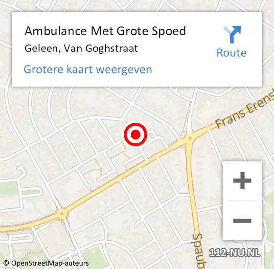 Locatie op kaart van de 112 melding: Ambulance Met Grote Spoed Naar Geleen, Van Goghstraat op 18 november 2013 07:47