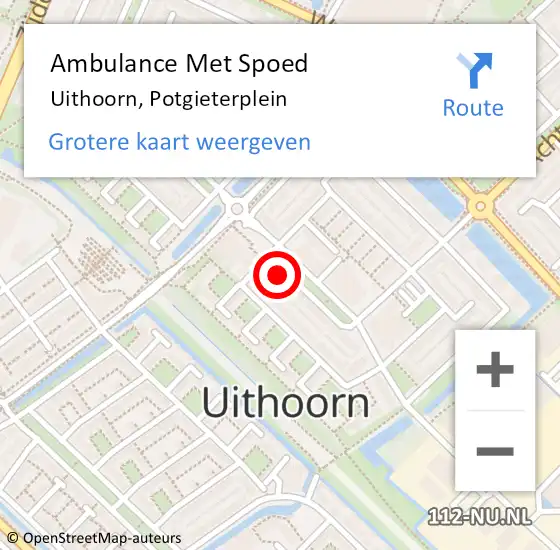 Locatie op kaart van de 112 melding: Ambulance Met Spoed Naar Uithoorn, Potgieterplein op 6 september 2013 10:53