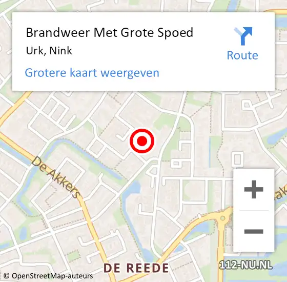 Locatie op kaart van de 112 melding: Brandweer Met Grote Spoed Naar Urk, Nink op 18 november 2013 07:59