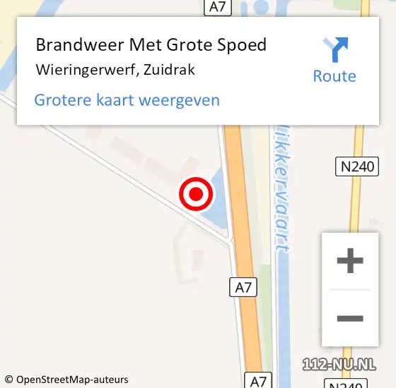 Locatie op kaart van de 112 melding: Brandweer Met Grote Spoed Naar Wieringerwerf, Zuidrak op 21 augustus 2015 14:13