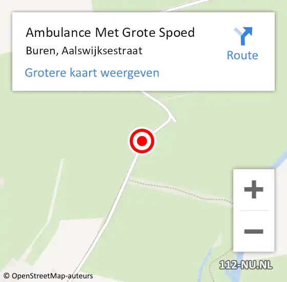 Locatie op kaart van de 112 melding: Ambulance Met Grote Spoed Naar Buren, Aalswijksestraat op 21 augustus 2015 14:59