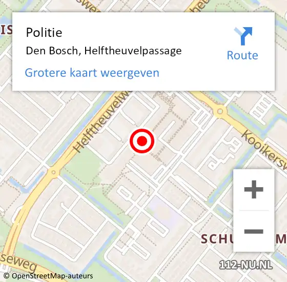 Locatie op kaart van de 112 melding: Politie Den Bosch, Helftheuvelpassage op 21 augustus 2015 15:08