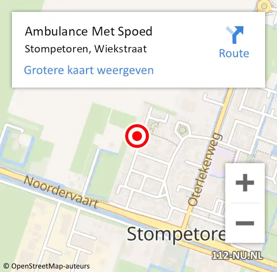 Locatie op kaart van de 112 melding: Ambulance Met Spoed Naar Stompetoren, Wiekstraat op 21 augustus 2015 17:31