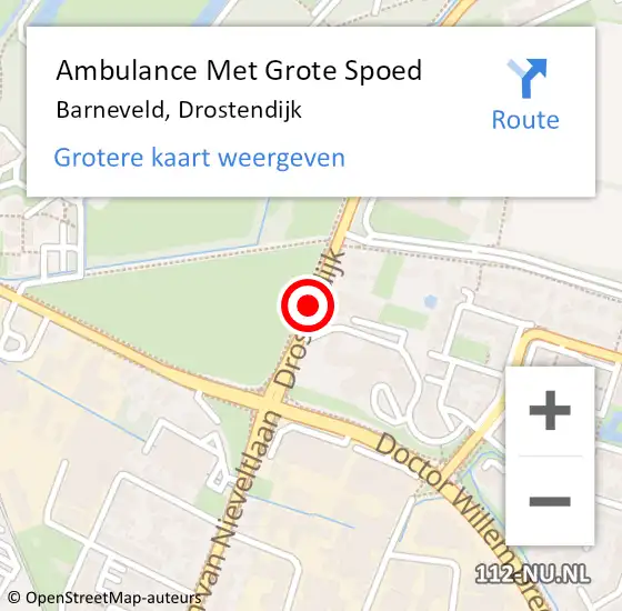 Locatie op kaart van de 112 melding: Ambulance Met Grote Spoed Naar Barneveld, Drostendijk op 21 augustus 2015 20:16