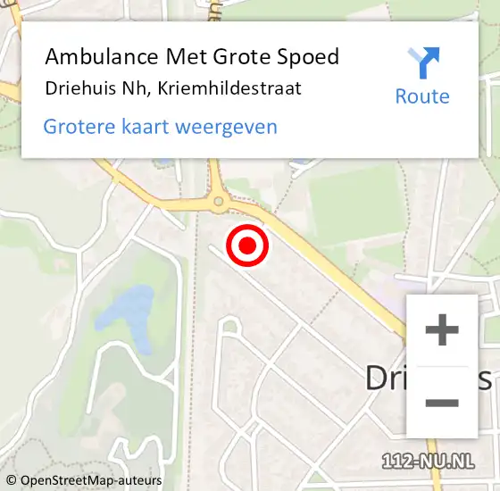 Locatie op kaart van de 112 melding: Ambulance Met Grote Spoed Naar Driehuis Nh, Kriemhildestraat op 21 augustus 2015 23:11