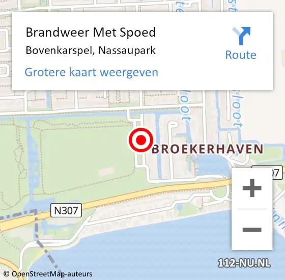 Locatie op kaart van de 112 melding: Brandweer Met Spoed Naar Bovenkarspel, Nassaupark op 21 augustus 2015 23:18