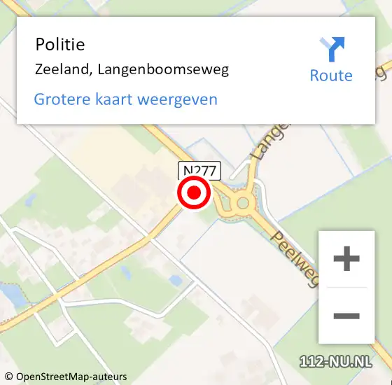 Locatie op kaart van de 112 melding: Politie Zeeland, Langenboomseweg op 18 november 2013 08:59