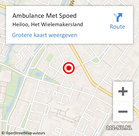 Locatie op kaart van de 112 melding: Ambulance Met Spoed Naar Heiloo, Het Wielemakersland op 22 augustus 2015 04:49