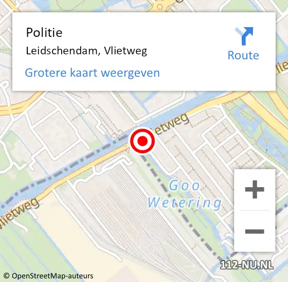 Locatie op kaart van de 112 melding: Politie Leidschendam, Vlietweg op 18 november 2013 09:05