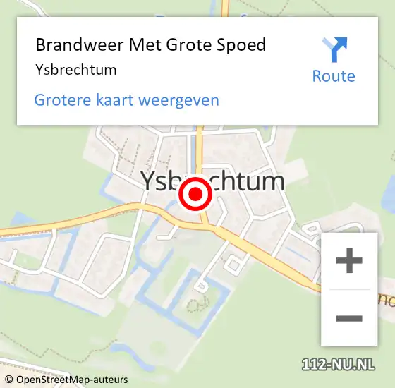 Locatie op kaart van de 112 melding: Brandweer Met Grote Spoed Naar Ysbrechtum op 22 augustus 2015 08:49