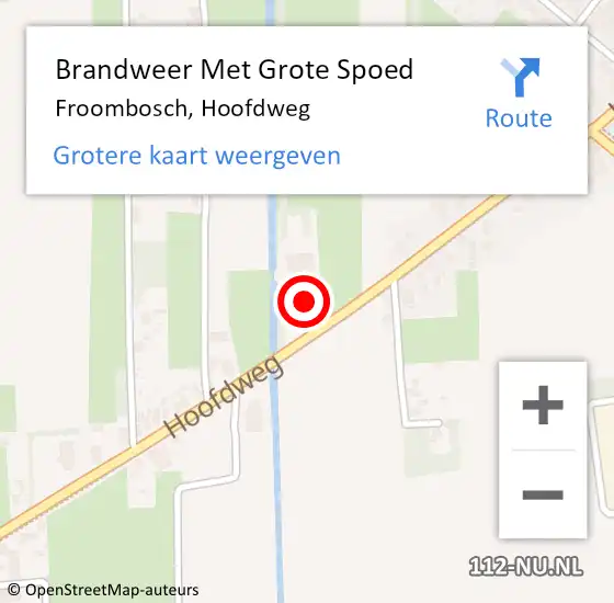 Locatie op kaart van de 112 melding: Brandweer Met Grote Spoed Naar Froombosch, Hoofdweg op 22 augustus 2015 11:08