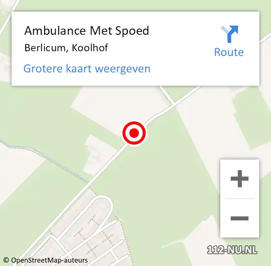 Locatie op kaart van de 112 melding: Ambulance Met Spoed Naar Berlicum, Koolhof op 22 augustus 2015 12:22