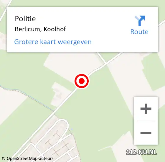 Locatie op kaart van de 112 melding: Politie Berlicum, Koolhof op 22 augustus 2015 12:26