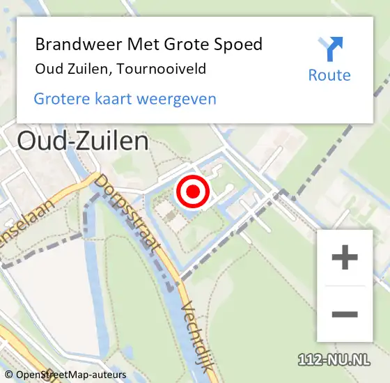 Locatie op kaart van de 112 melding: Brandweer Met Grote Spoed Naar Oud Zuilen, Tournooiveld op 18 november 2013 09:35