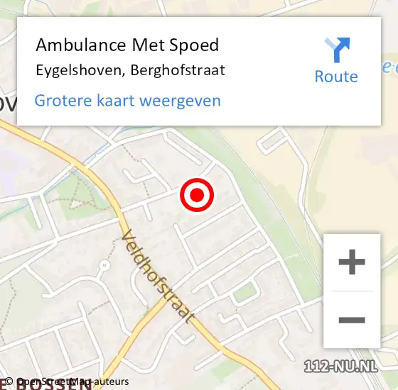 Locatie op kaart van de 112 melding: Ambulance Met Spoed Naar Eygelshoven, Berghofstraat op 22 augustus 2015 14:21