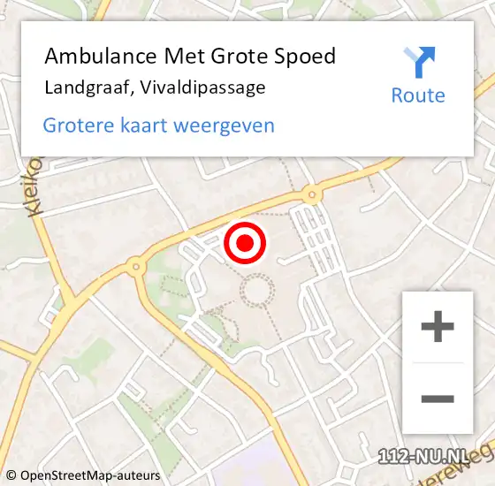 Locatie op kaart van de 112 melding: Ambulance Met Grote Spoed Naar Landgraaf, Vivaldipassage op 22 augustus 2015 15:53