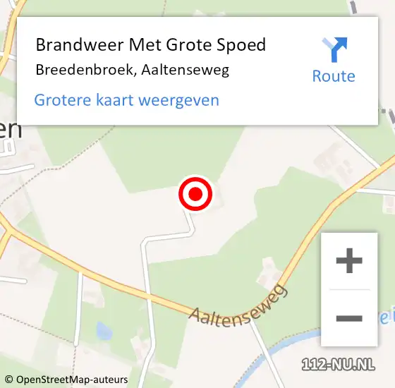 Locatie op kaart van de 112 melding: Brandweer Met Grote Spoed Naar Breedenbroek, Aaltenseweg op 22 augustus 2015 17:27