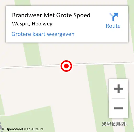 Locatie op kaart van de 112 melding: Brandweer Met Grote Spoed Naar Waspik, Hooiweg op 22 augustus 2015 18:31