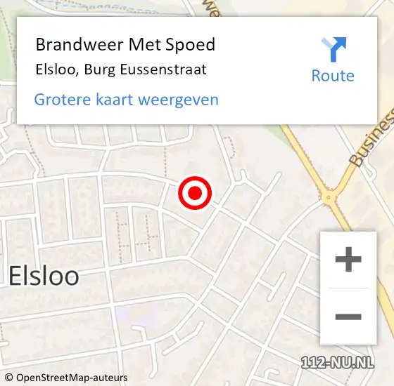 Locatie op kaart van de 112 melding: Brandweer Met Spoed Naar Elsloo, Burg Eussenstraat op 22 augustus 2015 18:45