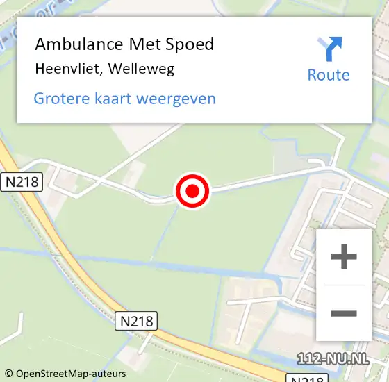 Locatie op kaart van de 112 melding: Ambulance Met Spoed Naar Heenvliet, Welleweg op 22 augustus 2015 19:02