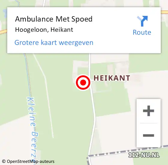 Locatie op kaart van de 112 melding: Ambulance Met Spoed Naar Hoogeloon, Heikant op 22 augustus 2015 19:20