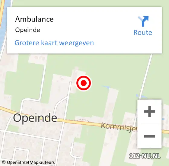 Locatie op kaart van de 112 melding: Ambulance Opeinde op 23 augustus 2015 05:19