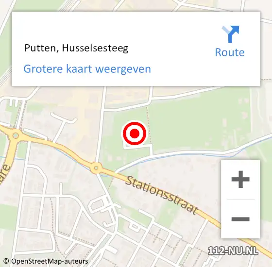 Locatie op kaart van de 112 melding:  Putten, Husselsesteeg op 23 augustus 2015 10:15