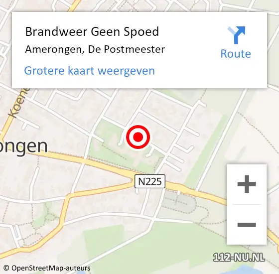 Locatie op kaart van de 112 melding: Brandweer Geen Spoed Naar Amerongen, De Postmeester op 23 augustus 2015 10:28