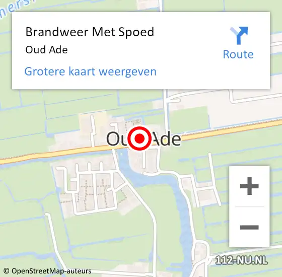 Locatie op kaart van de 112 melding: Brandweer Met Spoed Naar Oud Ade op 23 augustus 2015 12:14