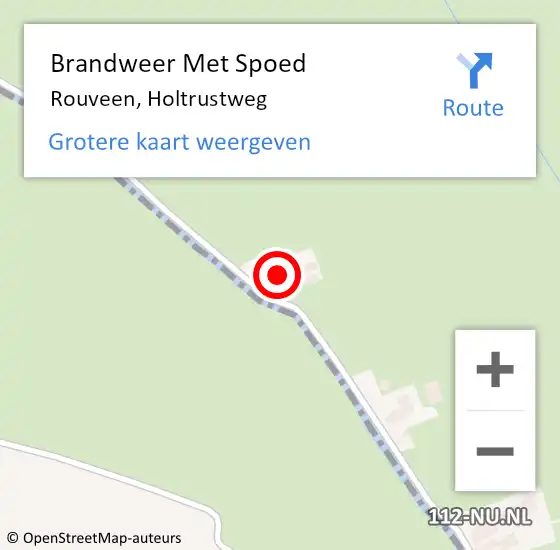 Locatie op kaart van de 112 melding: Brandweer Met Spoed Naar Rouveen, Holtrustweg op 23 augustus 2015 13:42