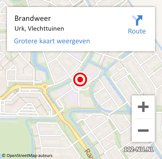 Locatie op kaart van de 112 melding: Brandweer Urk, Vlechttuinen op 23 augustus 2015 13:52