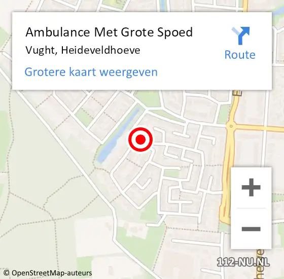 Locatie op kaart van de 112 melding: Ambulance Met Grote Spoed Naar Vught, Heideveldhoeve op 23 augustus 2015 14:31