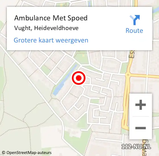 Locatie op kaart van de 112 melding: Ambulance Met Spoed Naar Vught, Heideveldhoeve op 23 augustus 2015 14:36