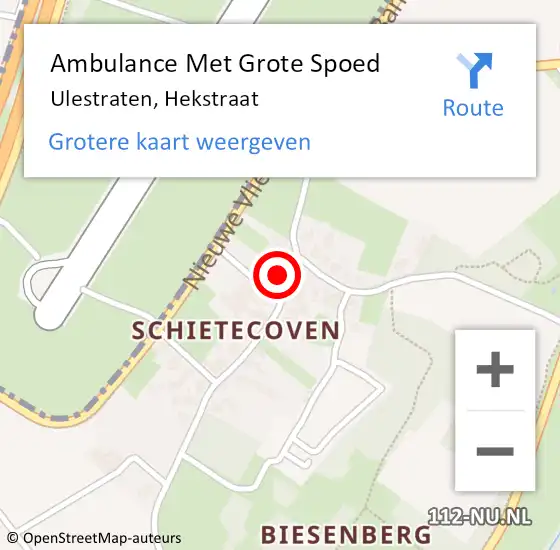 Locatie op kaart van de 112 melding: Ambulance Met Grote Spoed Naar Ulestraten, Hekstraat op 23 augustus 2015 14:38