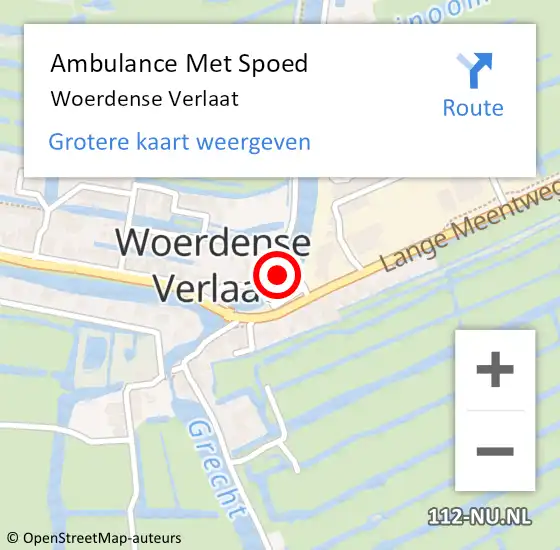 Locatie op kaart van de 112 melding: Ambulance Met Spoed Naar Woerdense Verlaat op 23 augustus 2015 15:01