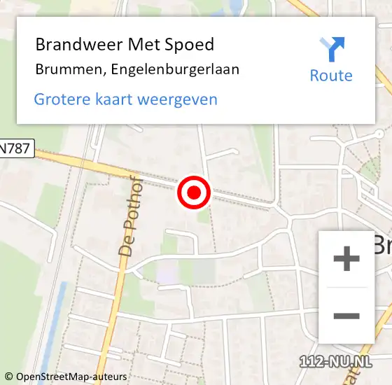 Locatie op kaart van de 112 melding: Brandweer Met Spoed Naar Brummen, Engelenburgerlaan op 23 augustus 2015 15:46