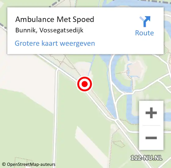 Locatie op kaart van de 112 melding: Ambulance Met Spoed Naar Bunnik, Vossegatsedijk op 23 augustus 2015 16:04