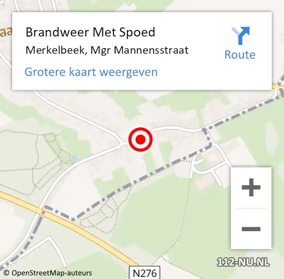 Locatie op kaart van de 112 melding: Brandweer Met Spoed Naar Merkelbeek, Mgr Mannensstraat op 23 augustus 2015 16:06