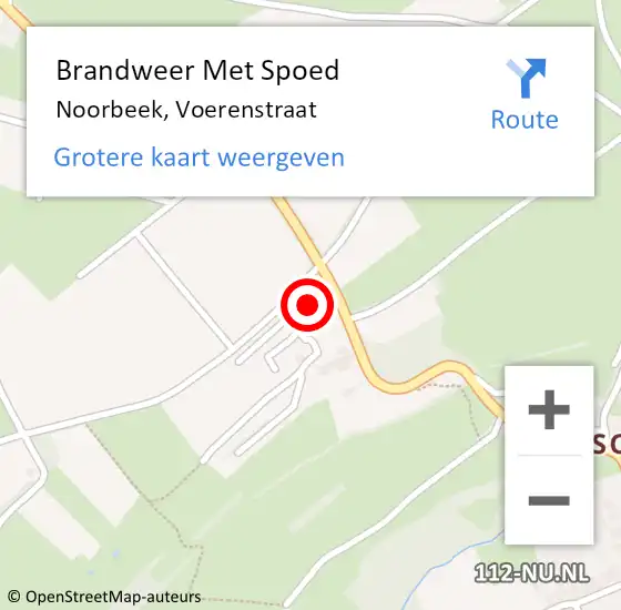 Locatie op kaart van de 112 melding: Brandweer Met Spoed Naar Noorbeek, Voerenstraat op 23 augustus 2015 17:41