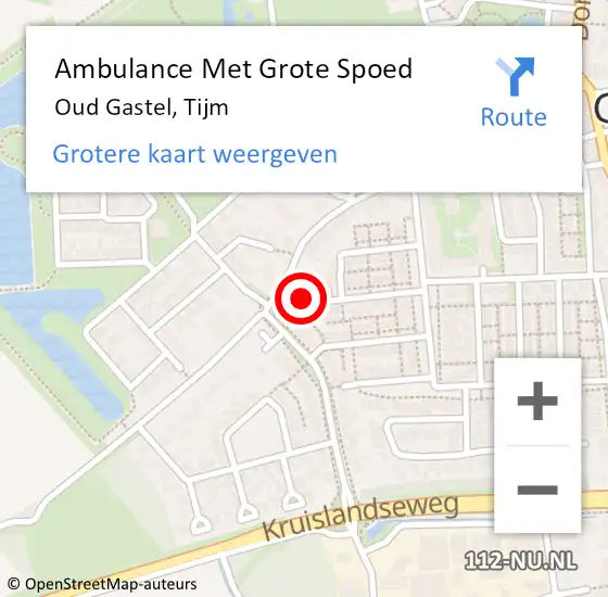 Locatie op kaart van de 112 melding: Ambulance Met Grote Spoed Naar Oud Gastel, Tijm op 23 augustus 2015 23:09