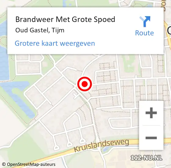 Locatie op kaart van de 112 melding: Brandweer Met Grote Spoed Naar Oud Gastel, Tijm op 23 augustus 2015 23:35