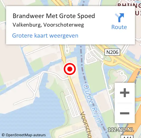 Locatie op kaart van de 112 melding: Brandweer Met Grote Spoed Naar Valkenburg, Voorschoterweg op 24 augustus 2015 00:05