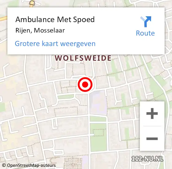 Locatie op kaart van de 112 melding: Ambulance Met Spoed Naar Rijen, Mosselaar op 24 augustus 2015 00:21